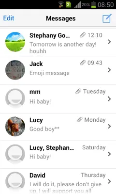 Messaging 6/7 Emoji plugin android App screenshot 2